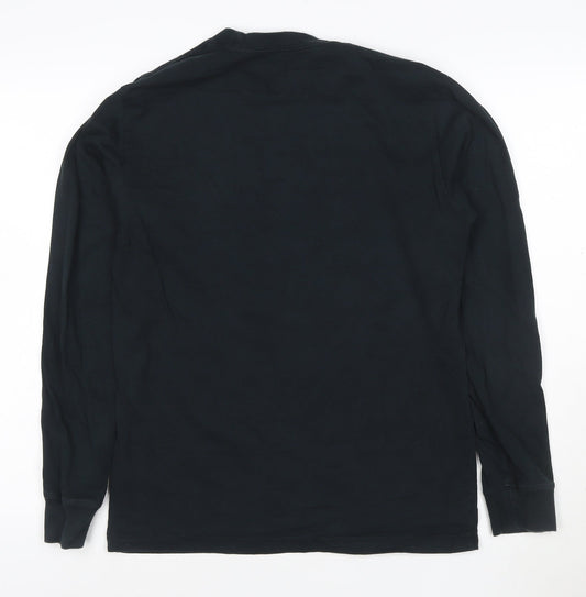 Converse Men's Black Long Sleeve Graphic Print Cotton T-Shirt M