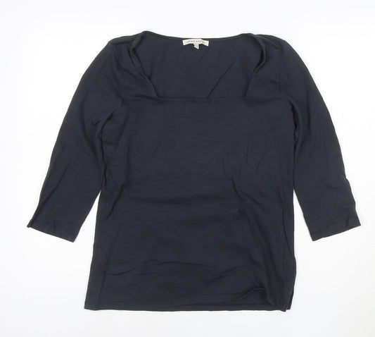 Laura Ashley Women's Blue 3/4 Sleeve Cotton Jersey T-Shirt UK 14