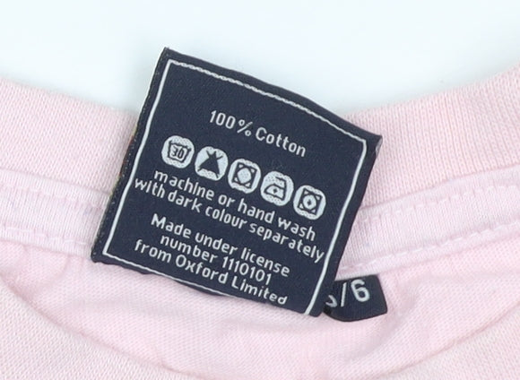 Additional view of Oxford University girls’ pink t-shirt 5-6 years 100% cotton casual tee