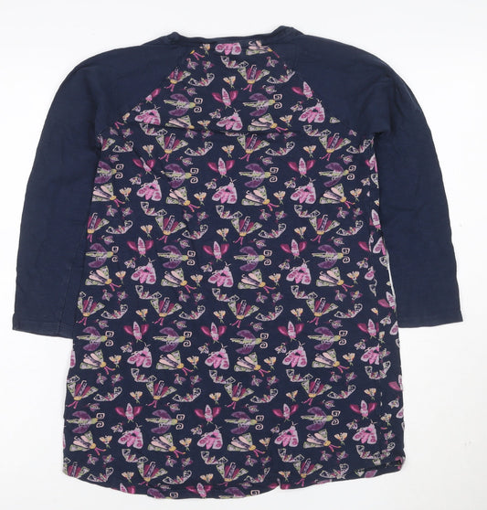 Weird Fish Girls Blue 9-10 Years Long Sleeve T-Shirt Dress Butterfly Print