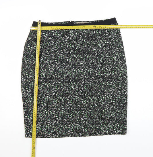Jigsaw Women’s Black Knee Length Pencil Skirt Size 12 Cotton Tweed