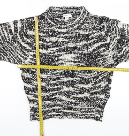 Topshop Women’s Multicoloured Chunky-Knit High Neck Pullover Jumper M