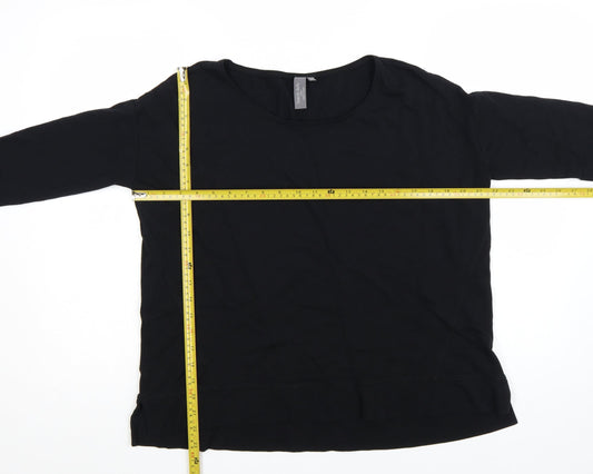 Sweaty Betty Women Black Cotton Modal Pullover Sweatshirt Size S