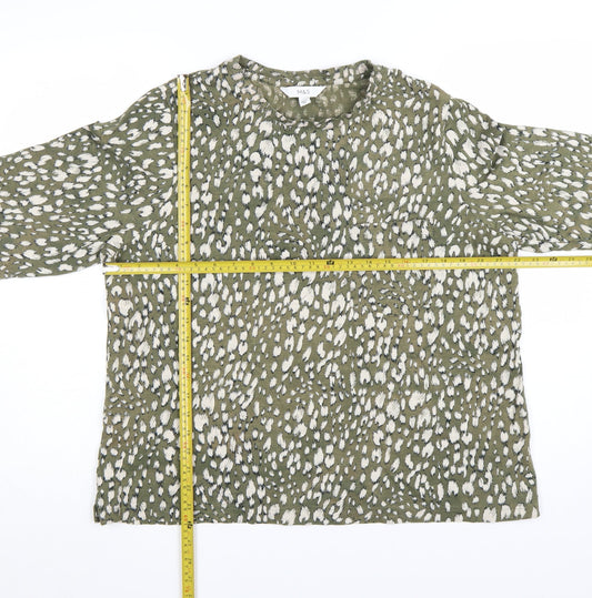 Marks and Spencer Women’s Green Animal Print Cotton Blouse Size 18