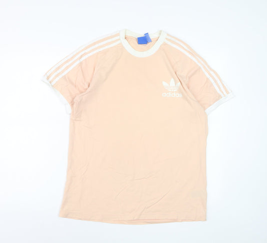 Additional front view of Adidas Women's Pink Crew Neck Short Sleeve Cotton T-Shirt, size L