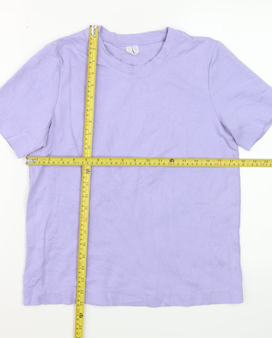 Arket Women's Purple Cotton Blend Basic Short Sleeve T-Shirt Size S