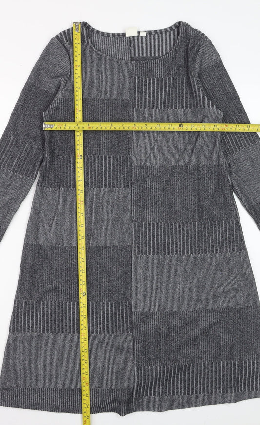 GAP Women’s Grey Knit Shift Dress XS Long Sleeve Casual