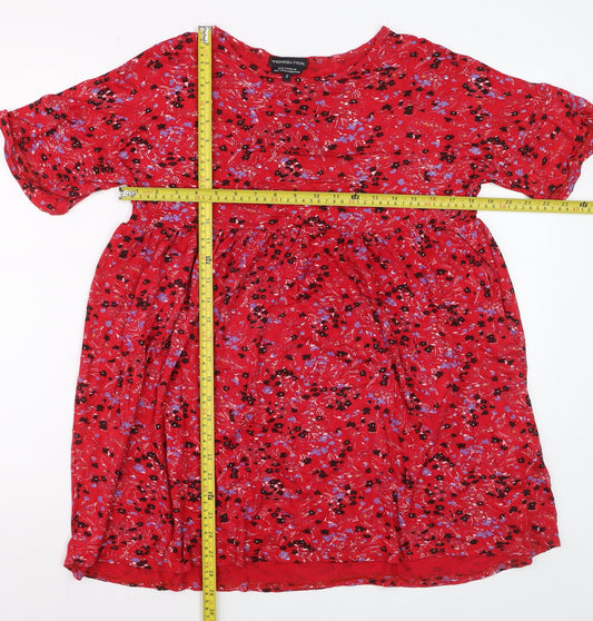 Wednesday's Girl Women's Red Floral Skater Dress Size S