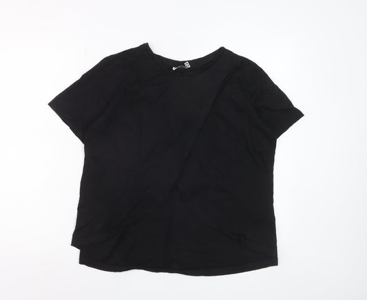 Additional front view of ASOS DESIGN Women’s Black UK 10 Short Sleeve Basic T-Shirt Cotton Top