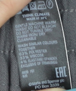 Marks and Spencer Women’s Charcoal Wide-Leg Trousers Size 16 Short