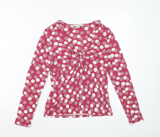 Laura Ashley Women’s Red Polka Dot V-Neck Long Sleeve Tunic Top Size 10