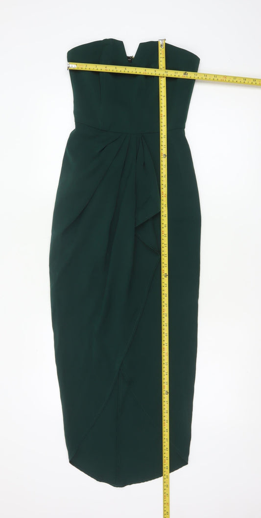 Pilgrim Women Green Strapless Bodycon Midi Dress Size 6