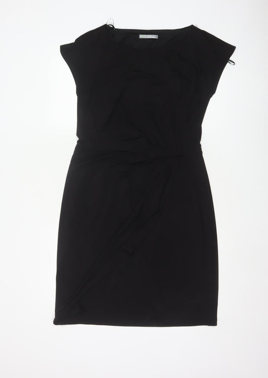 Marks & Spencer Women Black Sheath Belted Dress Size 14