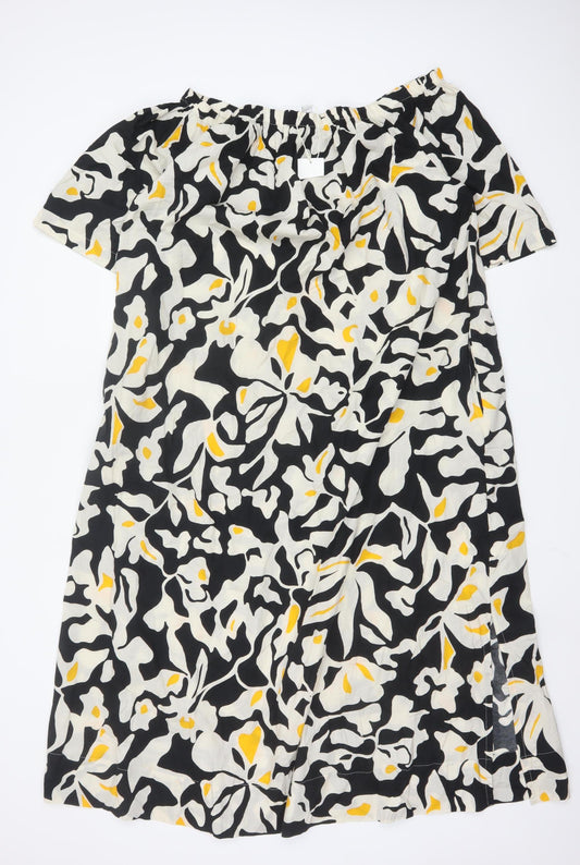 Marks & Spencer Women’s Multicoloured Cotton Off Shoulder Shift Dress Size 12