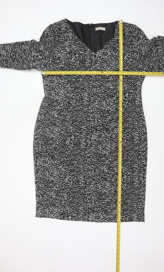 Planet Women’s Black Geometric Sheath Dress Size 16 Workwear
