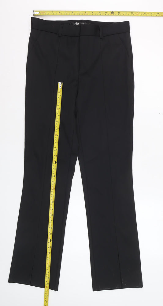 Zara Women Black L Slim Fit Dress Pants Smart Work Trousers