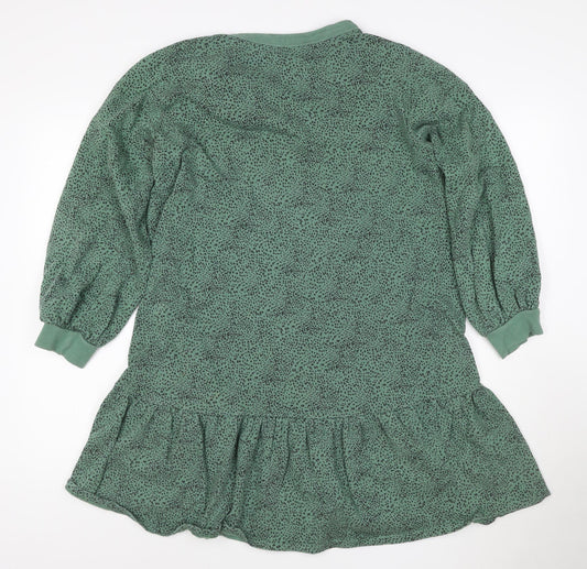 ANYDAY John Lewis Green Animal Print Shift Dress M Women