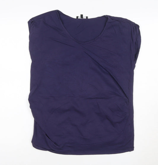 Additional front view of New Look Maternity Purple Cotton Basic T-Shirt, size 12
