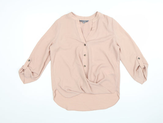 Additional front view of Principles Women’s Beige 3/4 Sleeve Tunic Blouse, size UK 10