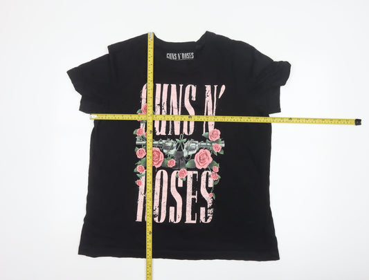 Next Mens Black Guns N' Roses Band Graphic T-Shirt Size L