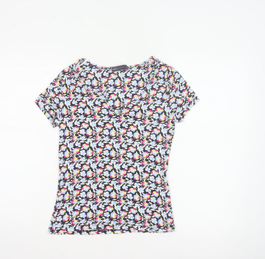 Marks & Spencer Women Multicoloured Floral Short Sleeve T-Shirt Size 10