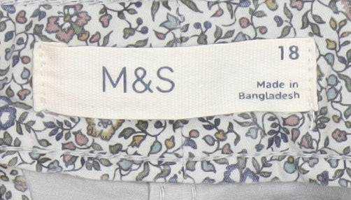 Marks and Spencer Women’s Grey Chino Trousers Size 18 Cotton Blend Casual