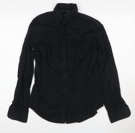 Zara Basic Women's Black Long Sleeve Button-Up Shirt M