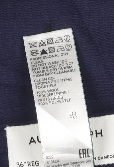 Marks and Spencer Autograph Men's Blue Wool Dress Trousers 36R