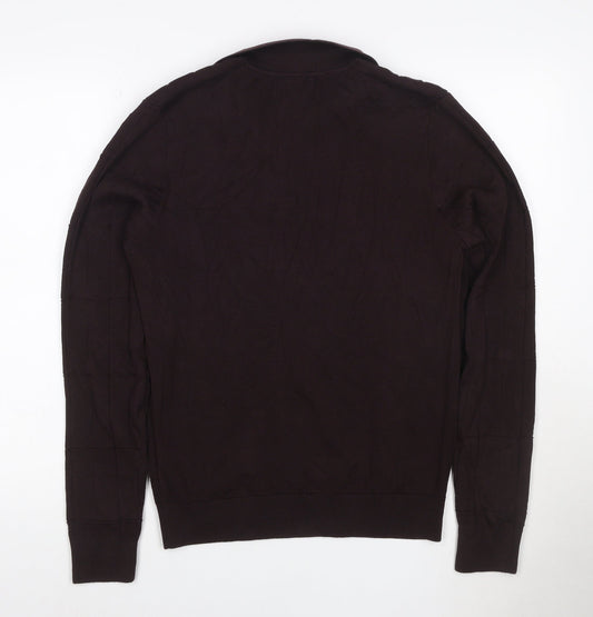 Marks and Spencer Men’s Brown Cotton Modal Henley Jumper Size S