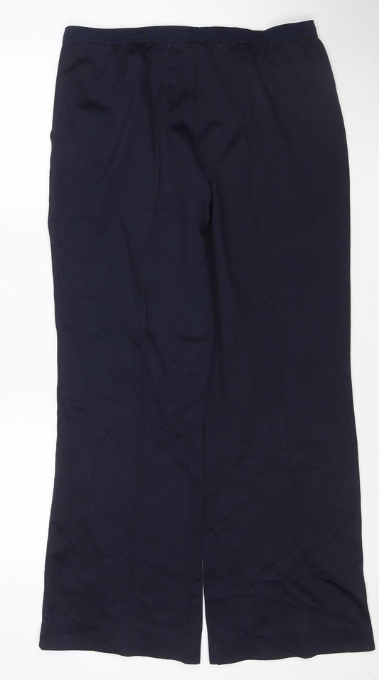 Additional front view of Fila Men's Navy Blue Track Pants, size 34, Regular Fit Polyester Cotton
