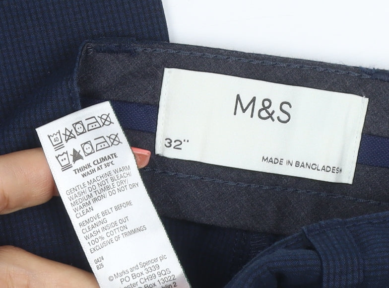 Marks and Spencer Men’s Blue Chino Shorts Size 32 Regular Fit