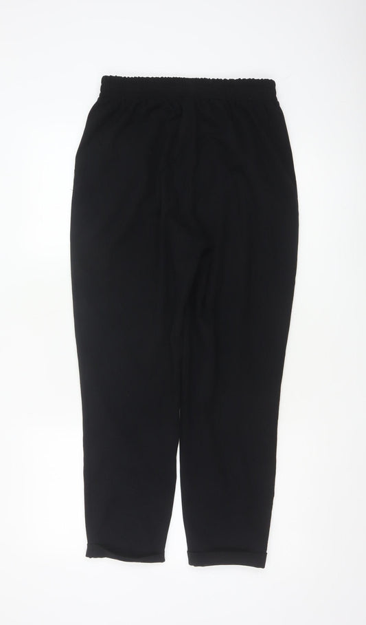 Stradivarius Women’s Black Tapered Elastic Waist Trousers Size S