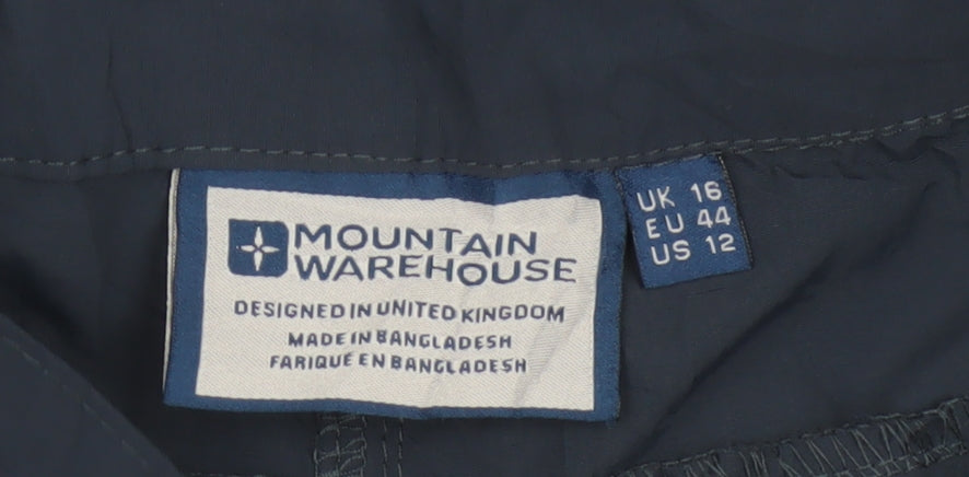 Mountain Warehouse Womens Blue Size 16 Cargo Trousers Nylon Outdoor