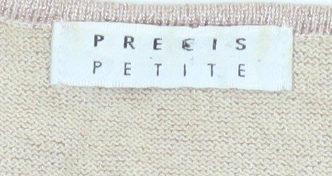 Precis Petite Women Beige L Knit V-Neck Sleeveless Camisole Top