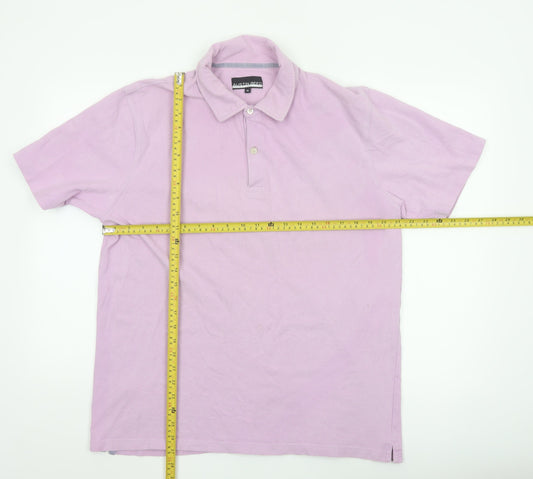 Austin Reed Men's Pink Cotton Polo Shirt XL Regular Fit