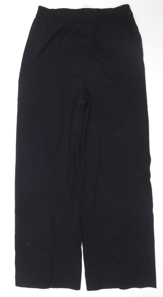 Marks and Spencer Women's Black Size 14 Wide-Leg Stretch Trousers