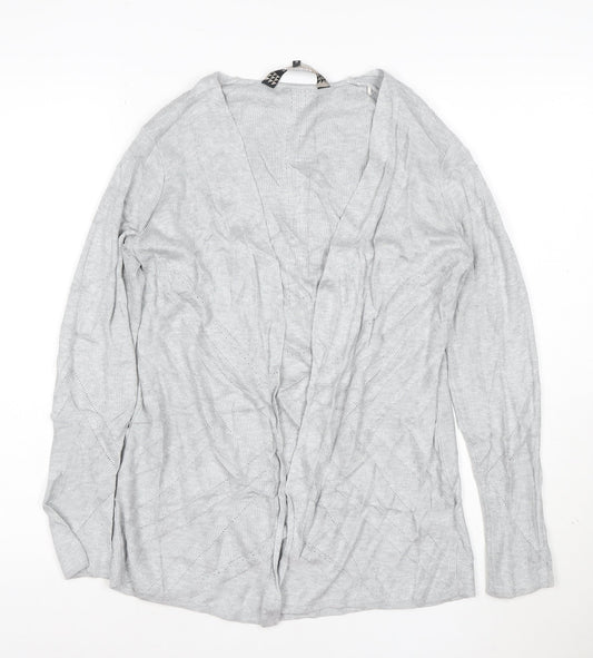 Additional front view of Principles Women’s Grey Knit Open Cardigan, size UK 12, V-Neck Lightweight