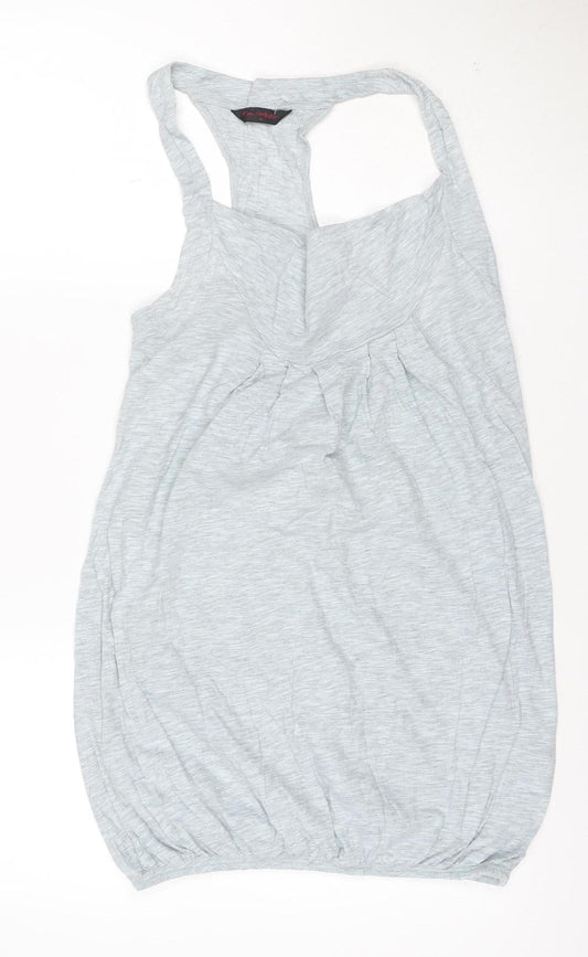 Additional front view of Miss Selfridge Women's Grey Racerback Tank Top, size 10