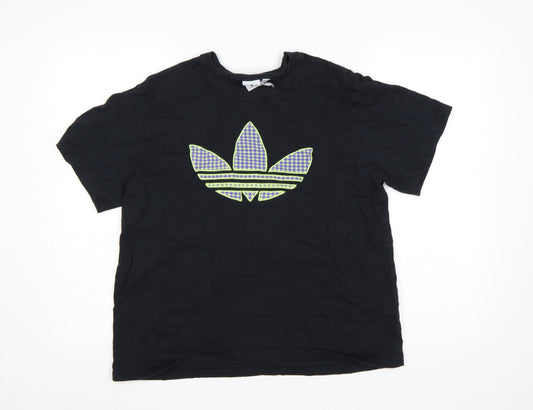 Additional front view of adidas Women’s Black XL Relaxed Fit Logo Cotton T-Shirt