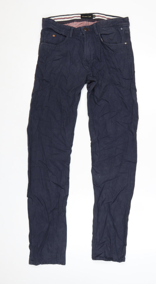 Additional front view of Massimo Dutti Men’s Blue Slim Straight Jeans, size 30, Waist