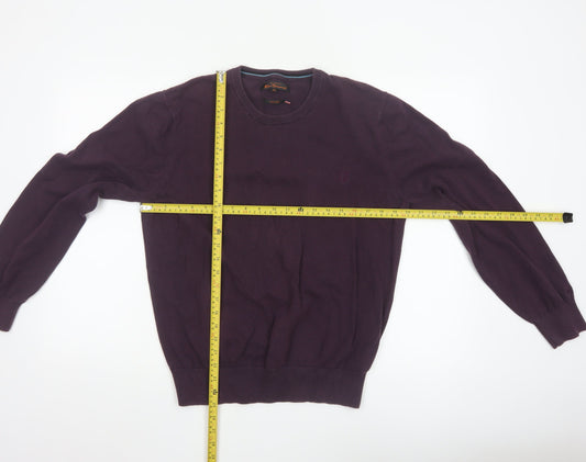 Ben Sherman Men's Purple Cotton Crew Neck Jumper XL