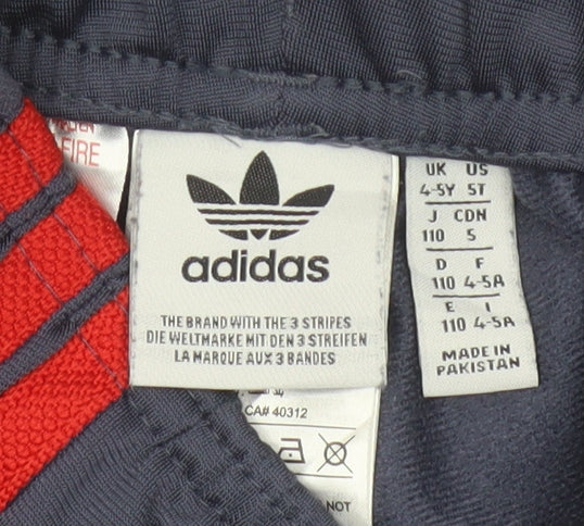Additional view of Adidas boys’ blue jogger trousers 4-5 years elastic waist 3-stripes