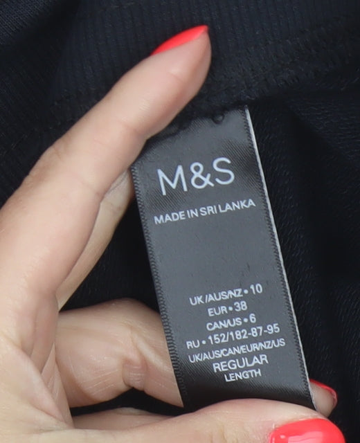 Marks and Spencer Womens Black Size 10 Cotton Joggers