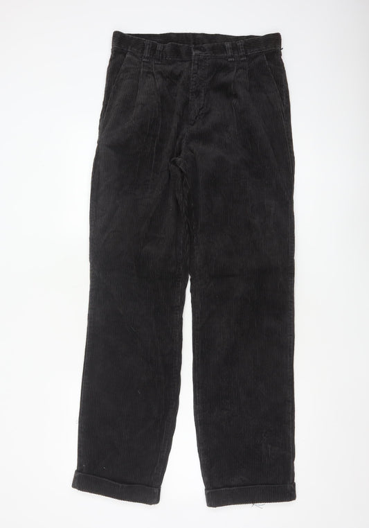 Wrangler Men's Black Corduroy Trousers 32x32 Regular Fit