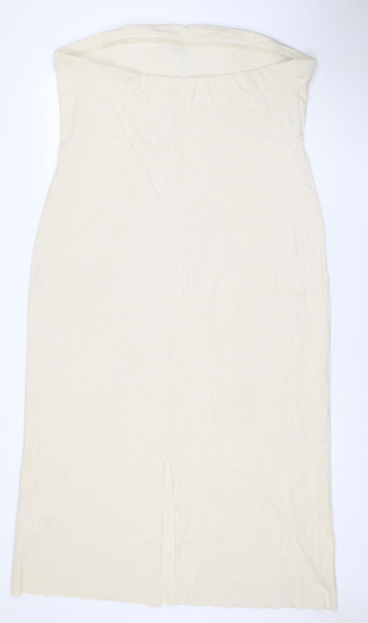 Marks & Spencer Women Beige Size 22 Bodycon Knee Length Sleeveless Dress
