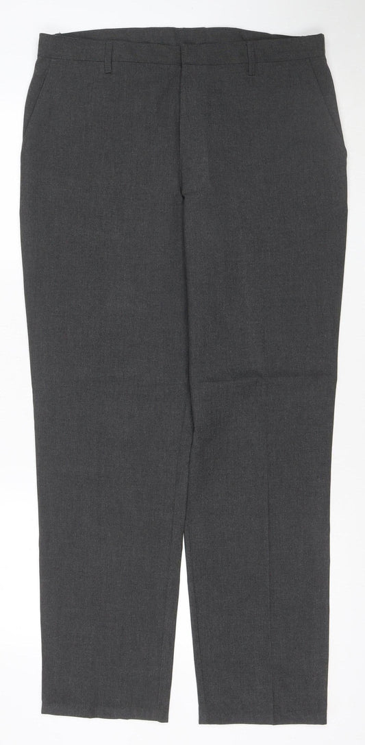 Marks and Spencer Boys Grey 16 Years Dress Pants Regular Fit School Trousers