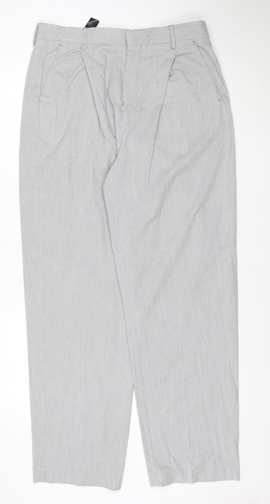 Topman Men's Grey W32 L34 Slim Fit Trousers