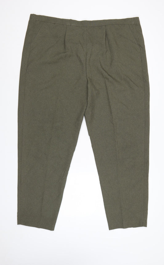 Classics Women’s Olive Green Size 22 Tapered Polyester Trousers