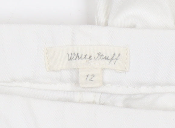 White Stuff Women's White Size 12 Bermuda Shorts Cotton Blend