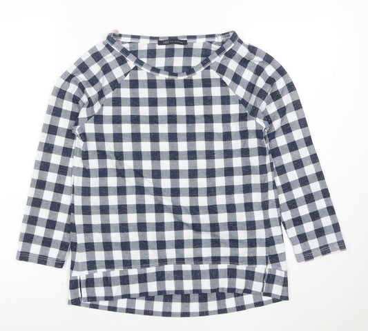 Marks & Spencer Women's Blue Check 3/4 Sleeve Blouse Size 8